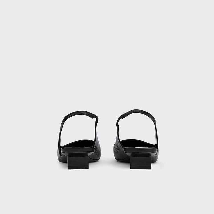 Pierre Hardy ESCARPIN SLINGBACK STELLA Cuir De Veau Craquelé Noir