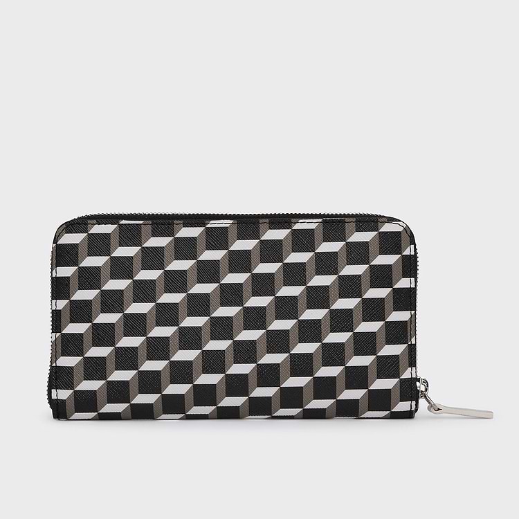 Pierre Hardy MAXI PORTEFEUILLE AOYAMA Toile Enduite Cube Cuir Veau Jaune