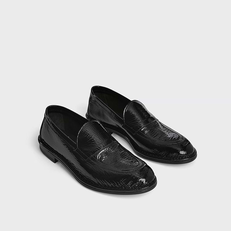Pierre Hardy MOCASSIN NOTO Cuir De Chèvre Verni Noir