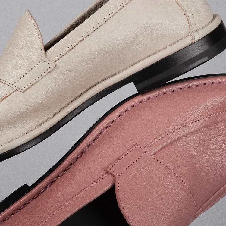 Pierre Hardy MOCASSIN NOTO Cuir De Chevreau Grainé Blanc Cassé