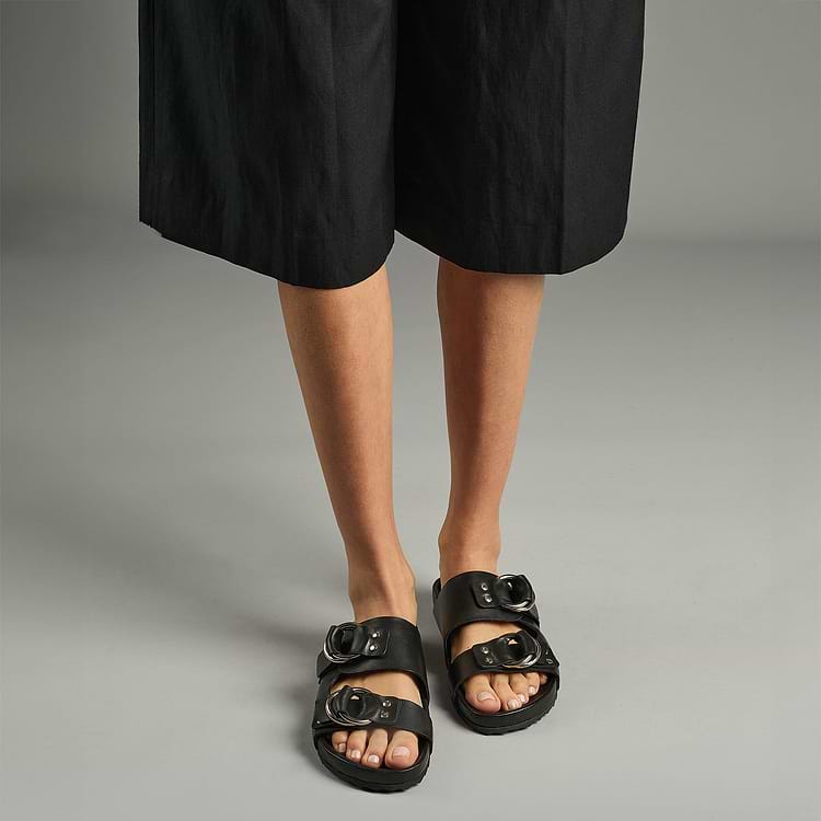 Pierre Hardy MULE PLATE BEACH RIDER Cuir De Veau Noir