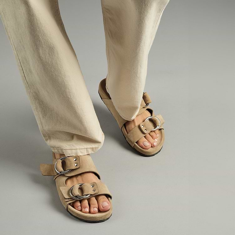 Pierre Hardy MULE PLATE BEACH RIDER Veau Velours Sable