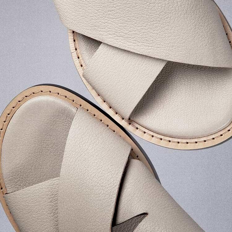 Pierre Hardy MULE VEDRA Cuir De Chevreau Grainé Blanc Cassé