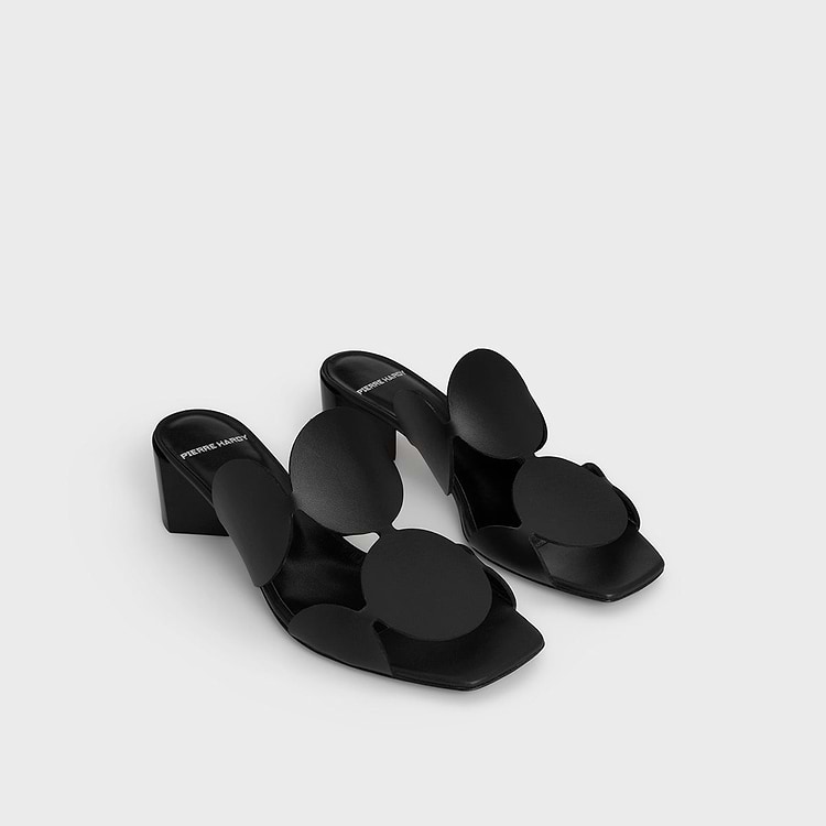 Pierre Hardy MULE À TALON BULLES Cuir De Veau Noir