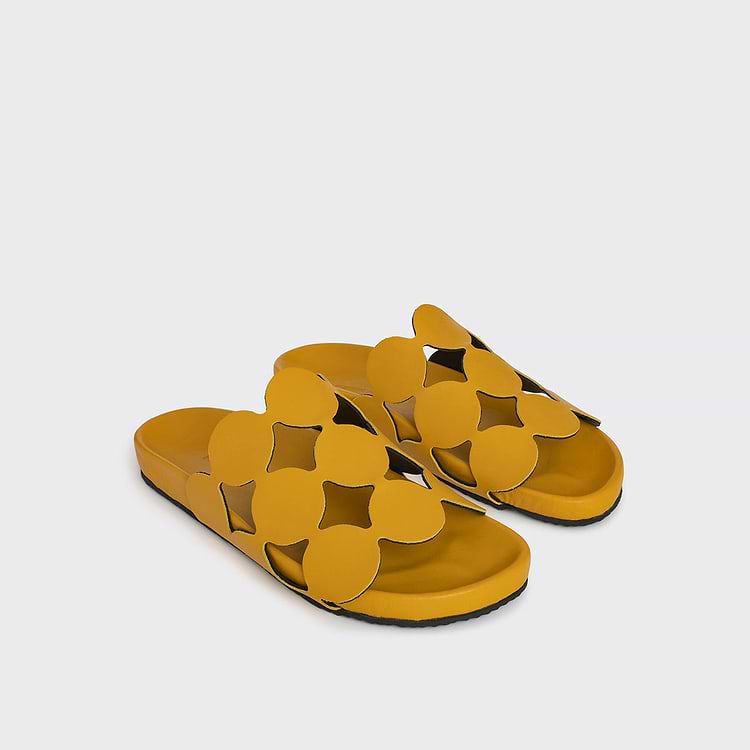 Pierre Hardy MULE BULLES Cuir De Veau Jaune