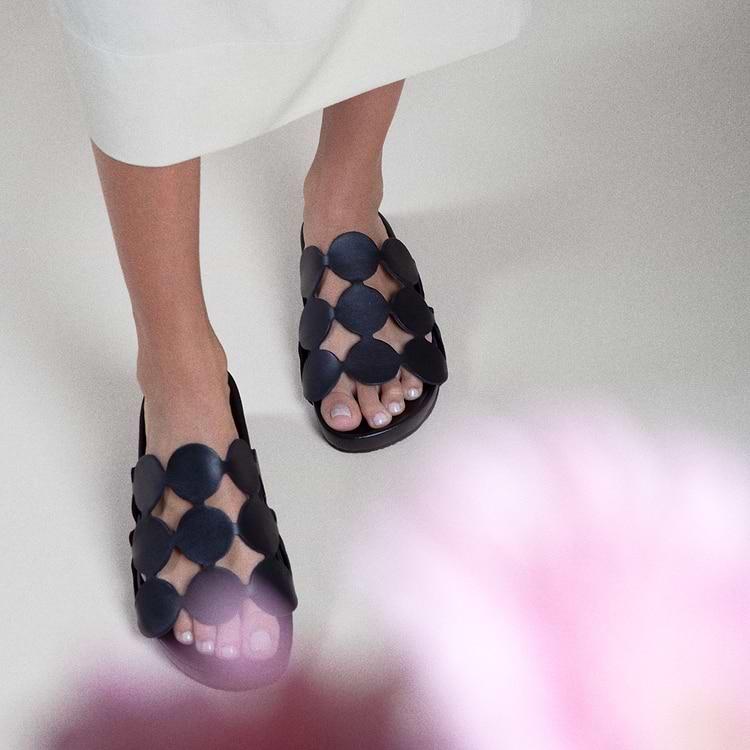 Pierre Hardy MULE BULLES Cuir De Veau Noir