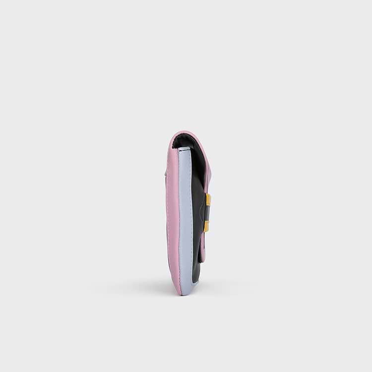 Pierre Hardy POCHETTE ALPHA Cuir D'agneau Noir Bleu Rose Et Jaune