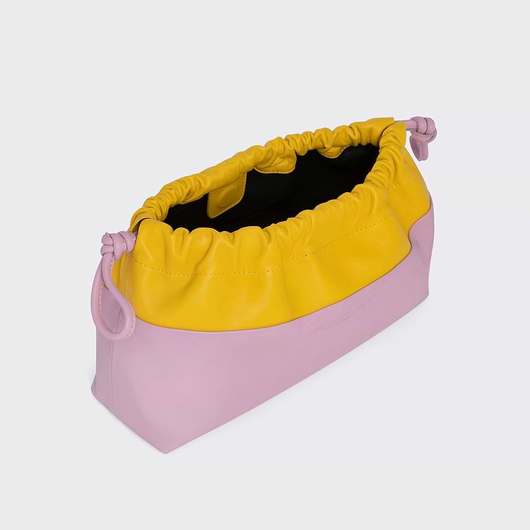 Pierre Hardy POCHETTE TWIN Cuir D'agneau Jaune & Rose