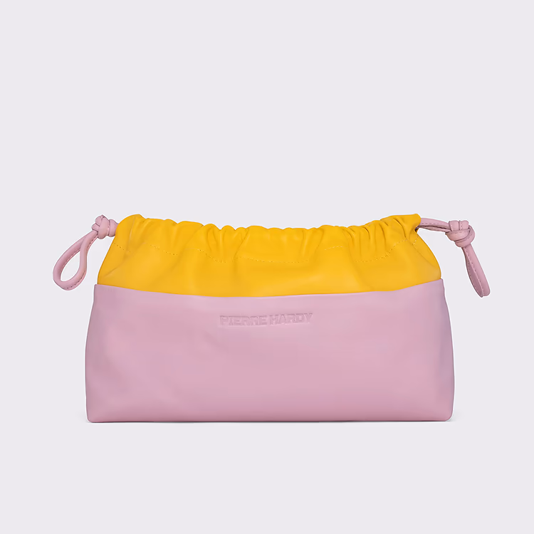 pierre hardy POCHETTE TWIN Cuir d'agneau jaune & rose pierre hardy POCHETTE TWIN Cuir d'agneau jaune & rose