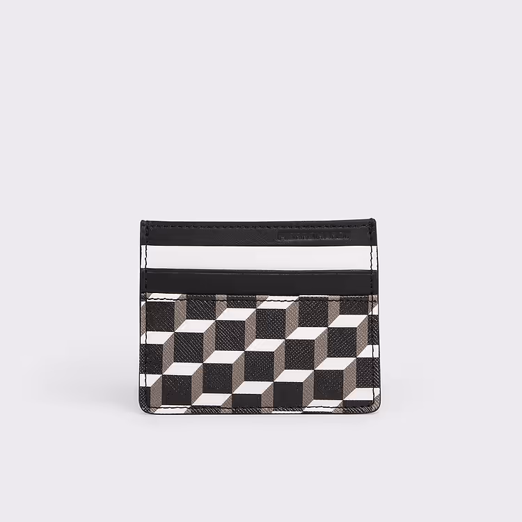 pierre hardy PORTE-CARTES Toile enduite Cube Perspective noir & blanc