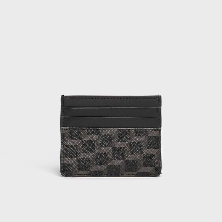 Pierre Hardy PORTE-CARTES Toile Enduite Cube Perspective Noir