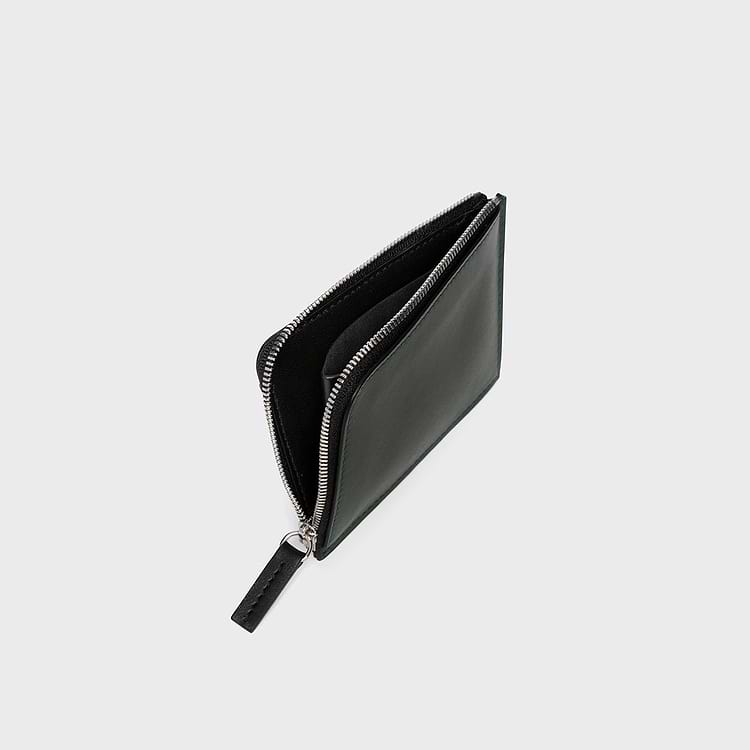 Pierre Hardy PORTE MONNAIE VALOIS Cuir De Veau Vert Et Noir