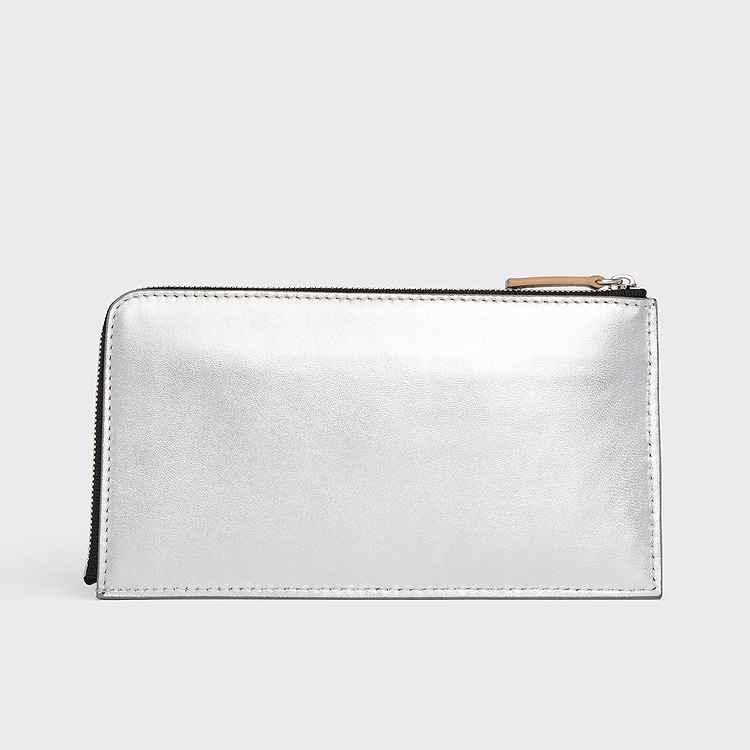 Pierre Hardy PORTEFEUILLE PALATINE Cuir D'agneau Métallisé Champagne Et Argenté