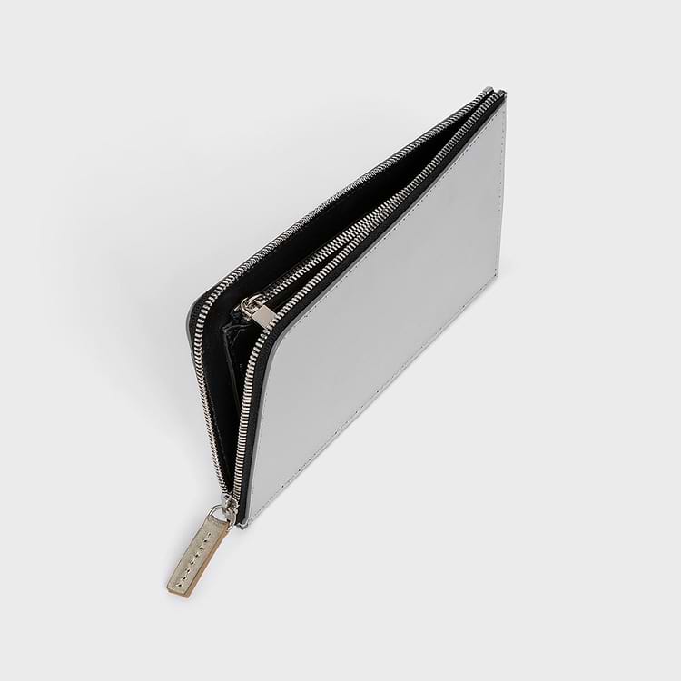 Pierre Hardy PORTEFEUILLE PALATINE Cuir D'agneau Métallisé Champagne Et Argenté