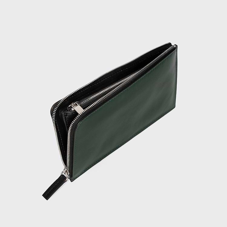 Pierre Hardy PORTEFEUILLE PALATINE Cuir De Veau Vert Et Noir