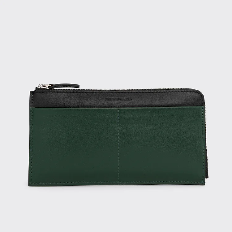 pierre hardy PORTEFEUILLE PALATINE Cuir de veau vert et noir
