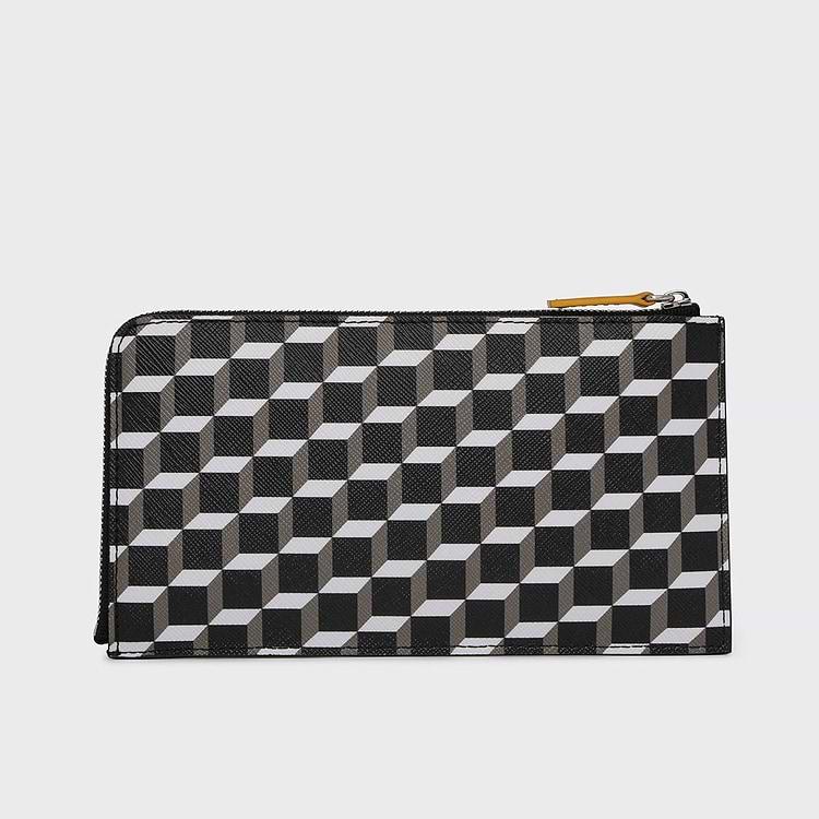 Pierre Hardy PORTEFEUILLE PALATINE Toile Enduite Cube Et Cuir De Veau Jaune