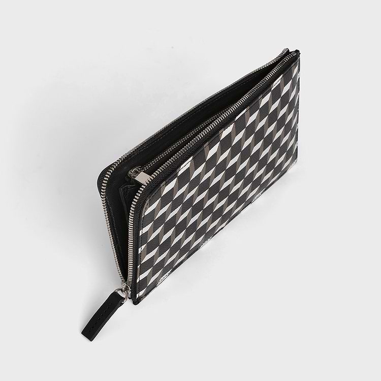 Pierre Hardy PORTEFEUILLE PALATINE Toile Enduite Cube Et Cuir De Veau Noir