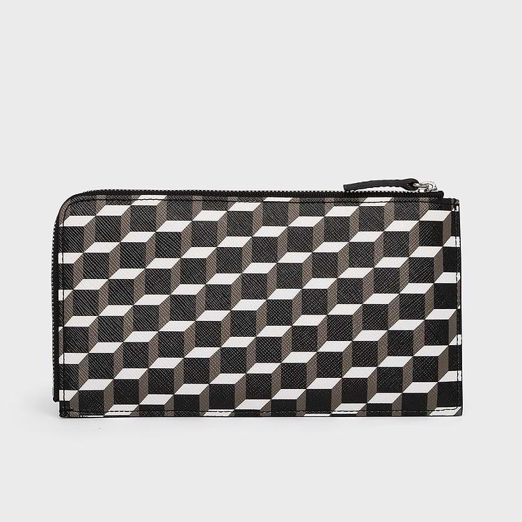 Pierre Hardy PORTEFEUILLE PALATINE Toile Enduite Cube Et Cuir De Veau Noir