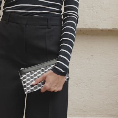 Pierre Hardy PORTEFEUILLE PALATINE Toile Enduite Cube Et Cuir De Veau Noir