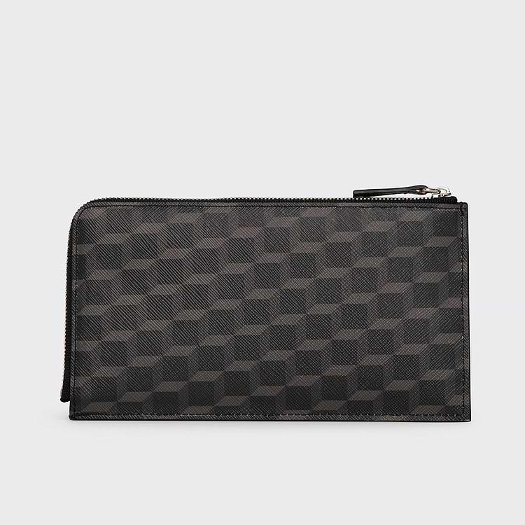 Pierre Hardy PORTEFEUILLE PALATINE Toile Enduite Cube Noir Et Cuir D'agneau Noir