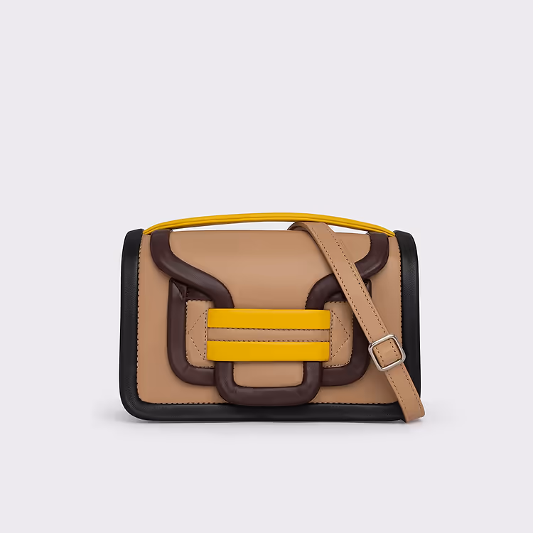 pierre hardy SAC À MAIN ALPHA Cuir d'agneau beige bordeaux & jaune pierre hardy SAC À MAIN ALPHA Cuir d'agneau beige bordeaux & jaune