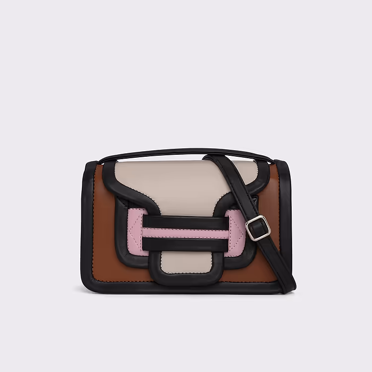 pierre hardy SAC À MAIN ALPHA Cuir d'agneau camel rose et blanc cassé