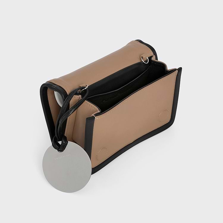 Pierre Hardy SAC À MAIN ALPHA Cuir De Veau Cappuccino Et Blanc Et Cuir D'agneau Noir