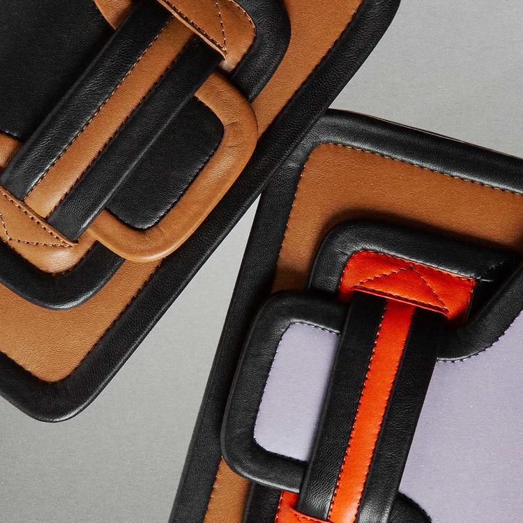 Pierre Hardy SAC À MAIN ALPHA Cuir De Veau Cognac Et Cuir D'agneau Noir