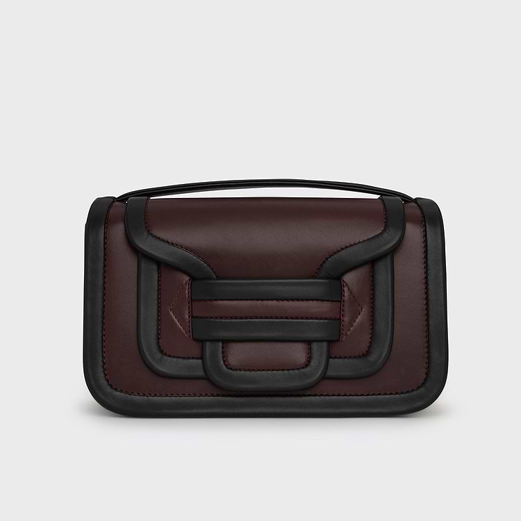 Pierre Hardy SAC À MAIN ALPHA MAXI Cuir D'agneau Bordeaux & Noir