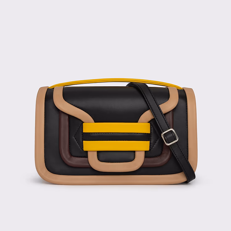 pierre hardy SAC À MAIN ALPHA MAXI Cuir d'agneau noir beige & jaune