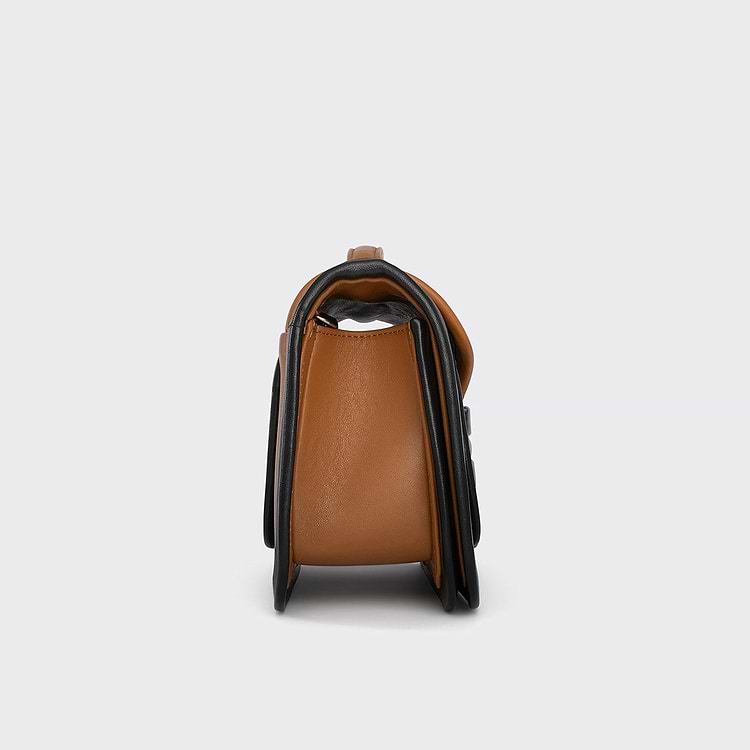 Pierre Hardy SAC À MAIN ALPHA MAXI Cuir De Veau Cognac Et Cuir D'agneau Noir