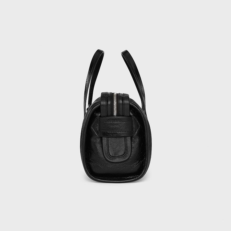 Pierre Hardy SAC À MAIN MINI CAB Cuir De Veau Grainé Verni Noir