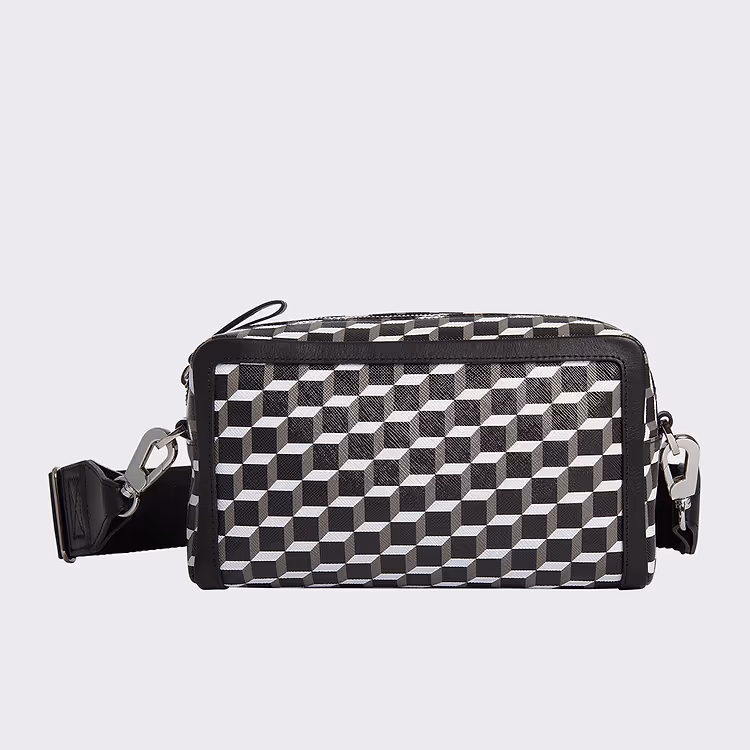 pierre hardy SAC MAXI CUBE BOX Cuir de veau noir et blanc