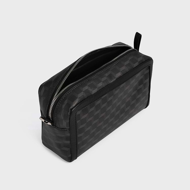 Pierre Hardy SAC MAXI CUBE BOX Toile Enduite Cube Noir Et Cuir De D'agneau Noir