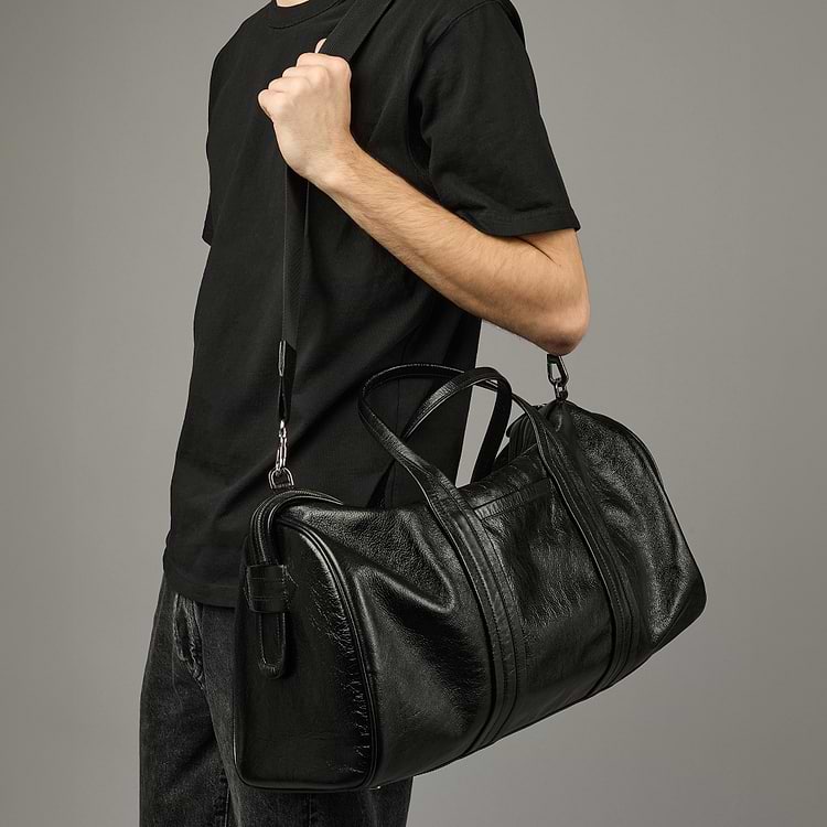 Pierre Hardy SAC WEEK-END CAB Cuir De Veau Grainé Verni Noir