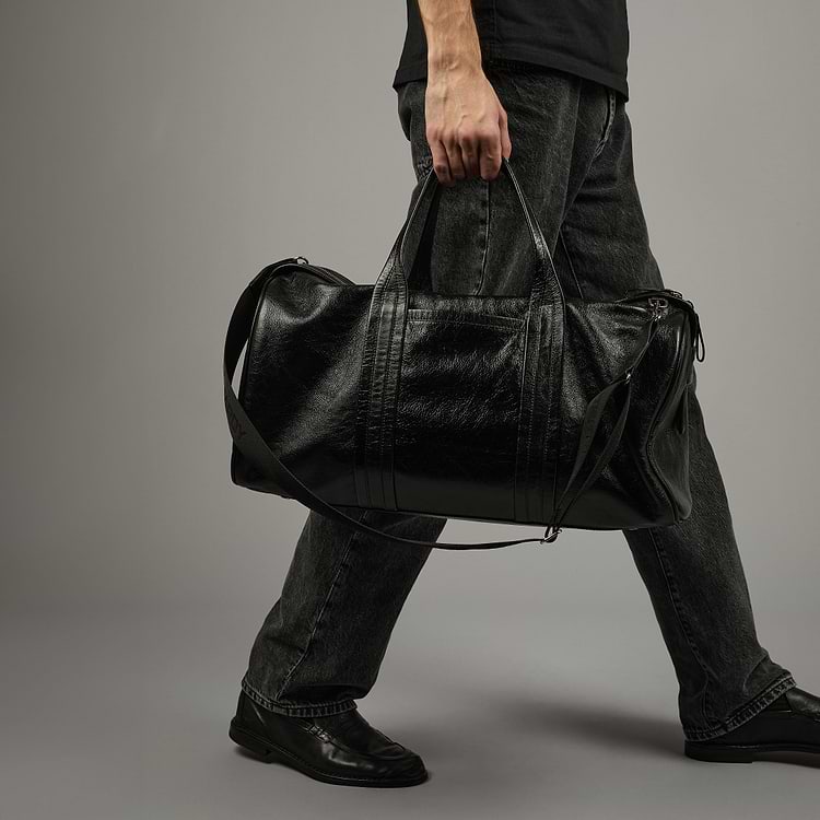 Pierre Hardy SAC WEEK-END CAB Cuir De Veau Grainé Verni Noir