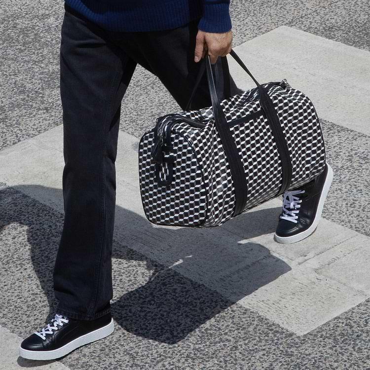 Pierre Hardy SAC WEEK-END CAB Toile Enduite Cube Perspective Et Cuir De Veau