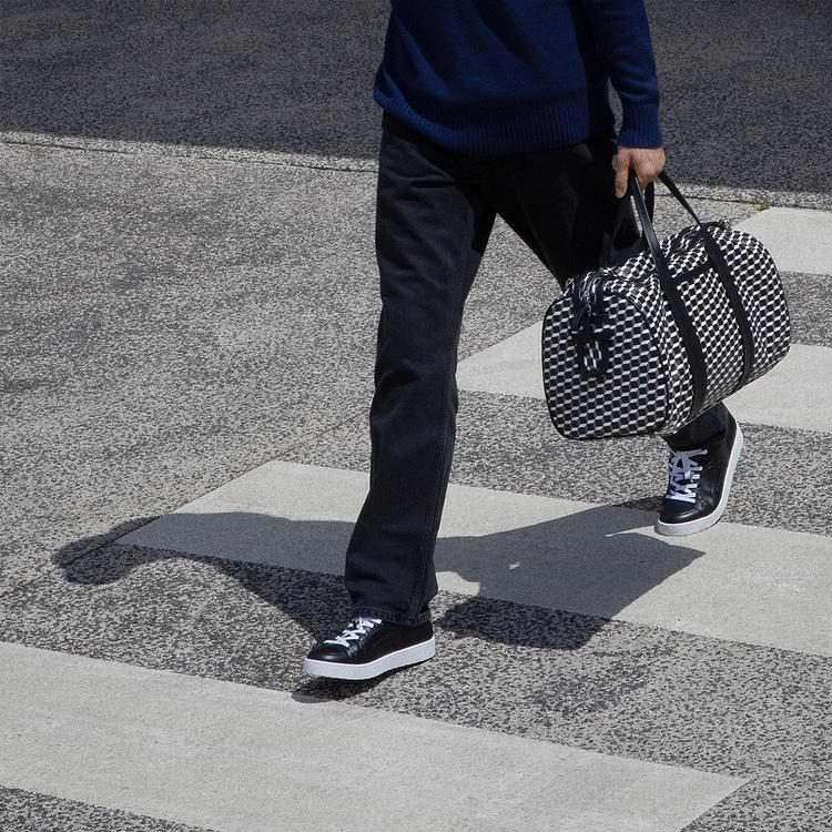 Pierre Hardy SAC WEEK-END CAB Toile Enduite Cube Perspective Et Cuir De Veau