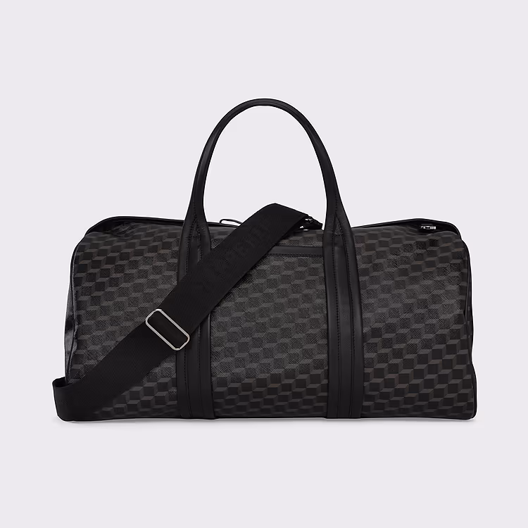 pierre hardy SAC WEEK-END CAB Toile enduite Cube Perspective noir et cuir de veau noir