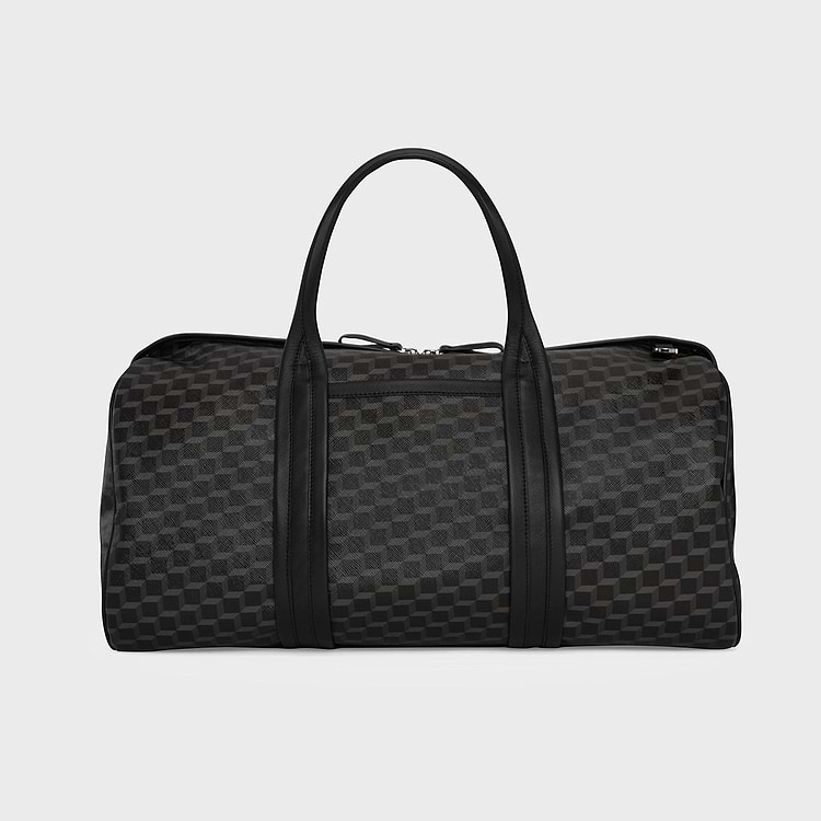 Pierre Hardy SAC WEEK-END CAB Toile Enduite Cube Perspective Noir Et Cuir De Veau Noir