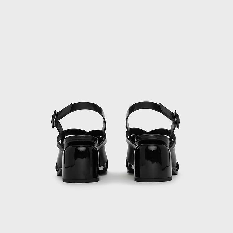 Pierre Hardy SANDALE À TALON ALPHA CROSS Cuir De Veau Spazzolato Noir