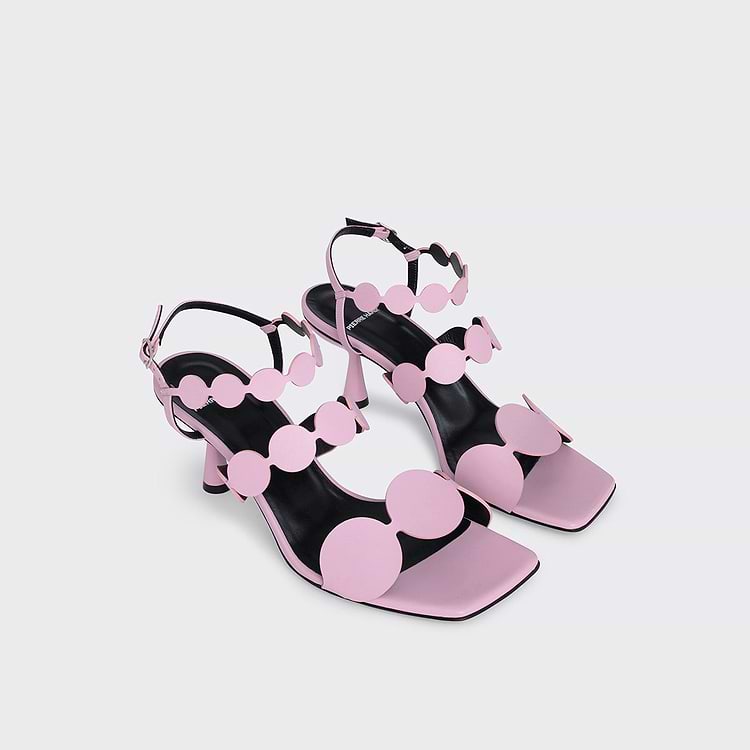 Pierre Hardy SANDALE À TALON MULTI BULLES LAVA Cuir De Chevreau Rose