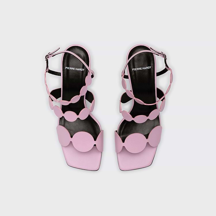 Pierre Hardy SANDALE À TALON MULTI BULLES LAVA Cuir De Chevreau Rose