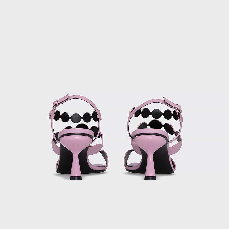 Pierre Hardy SANDALE À TALON MULTI BULLES LAVA Cuir De Chevreau Rose