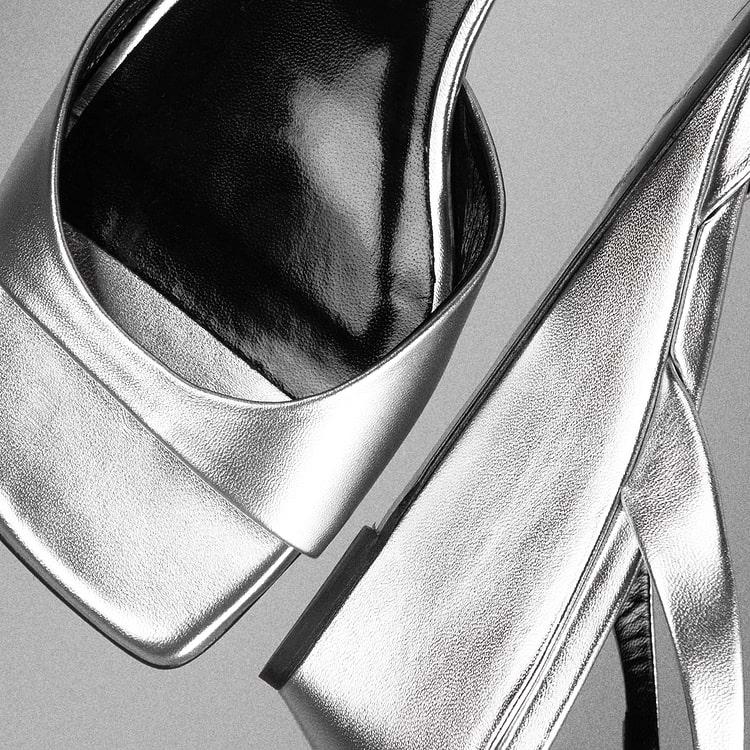 Pierre Hardy SANDALE AMBER Cuir D'agneau Métallisé Argenté