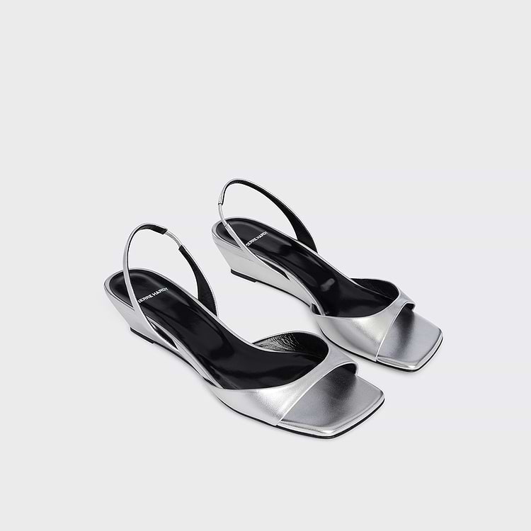 Pierre Hardy SANDALE AMBER Cuir D'agneau Métallisé Argenté