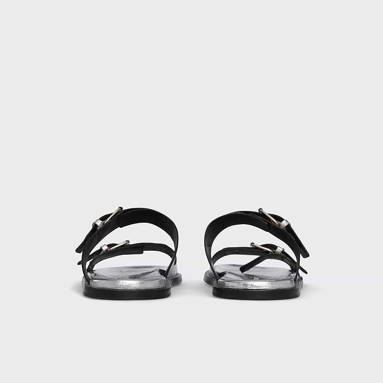 Pierre Hardy SANDALE MARLON Cuir De Chevreau Métallisé Argenté