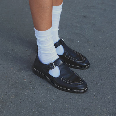 Pierre Hardy SANDALE MODICA Cuir De Chèvre Grainé Blanc Cassé Et Coutures Noires