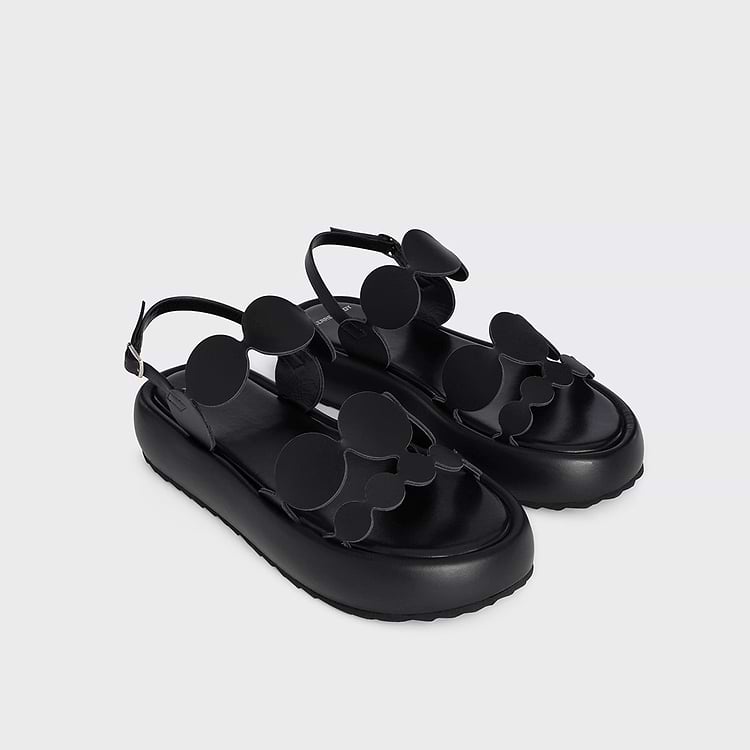 Pierre Hardy SANDALE PLATEFORME BULLES Cuir De Veau Noir